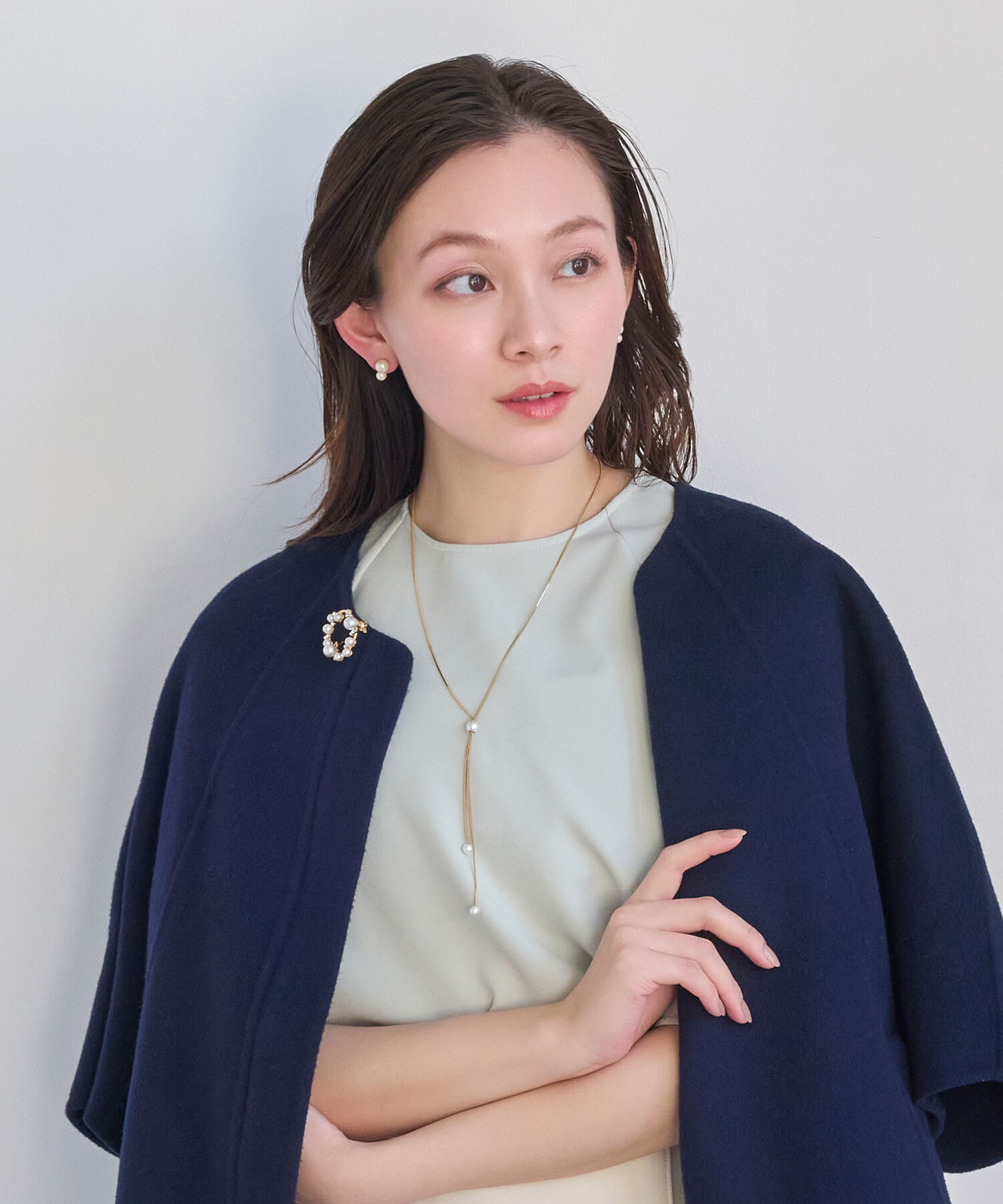 Phoebe「【金属アレルギー対応】ツインパールセラミックピアス」|ピアス|