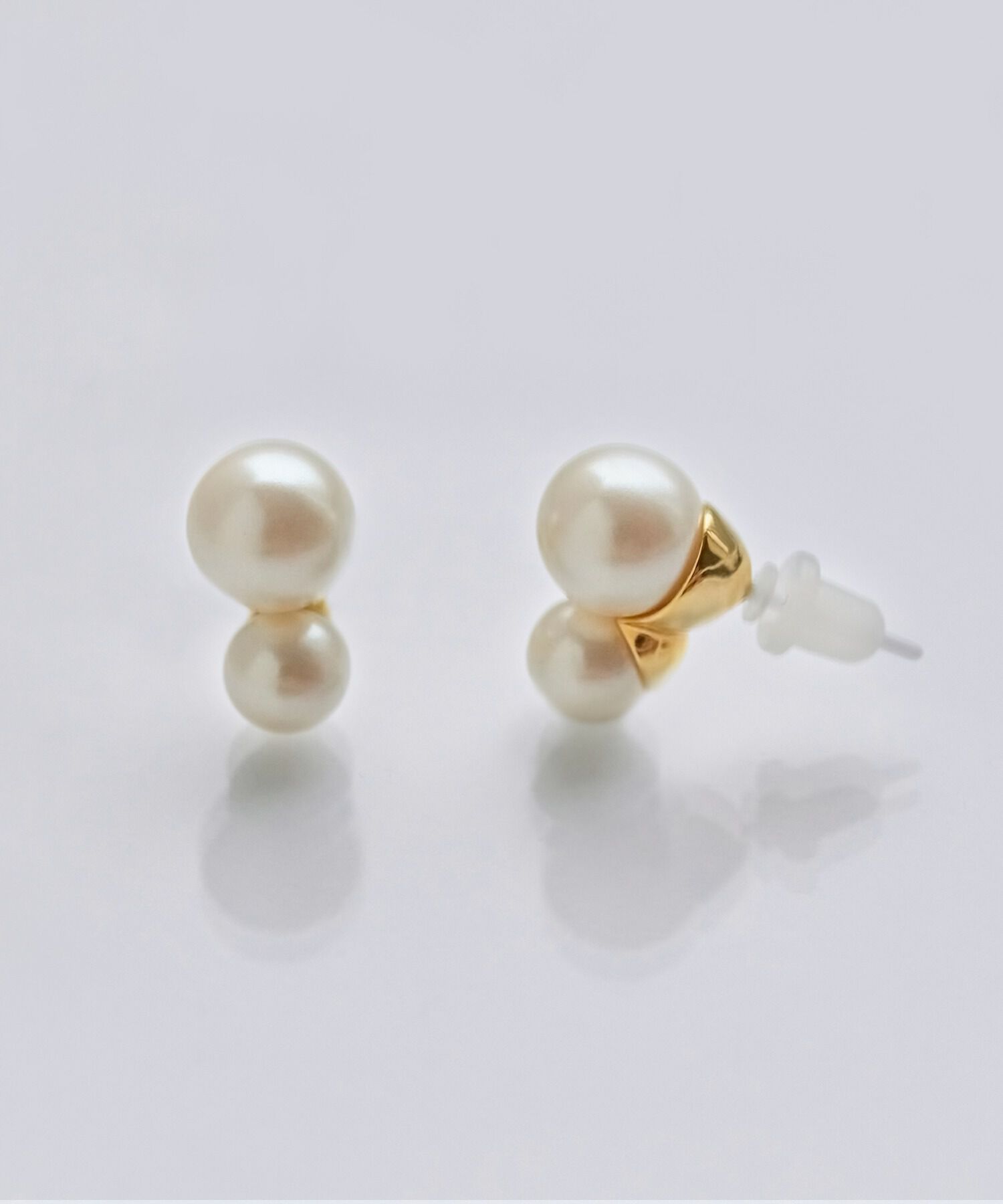 Phoebe「【金属アレルギー対応】ツインパールセラミックピアス」|ピアス|