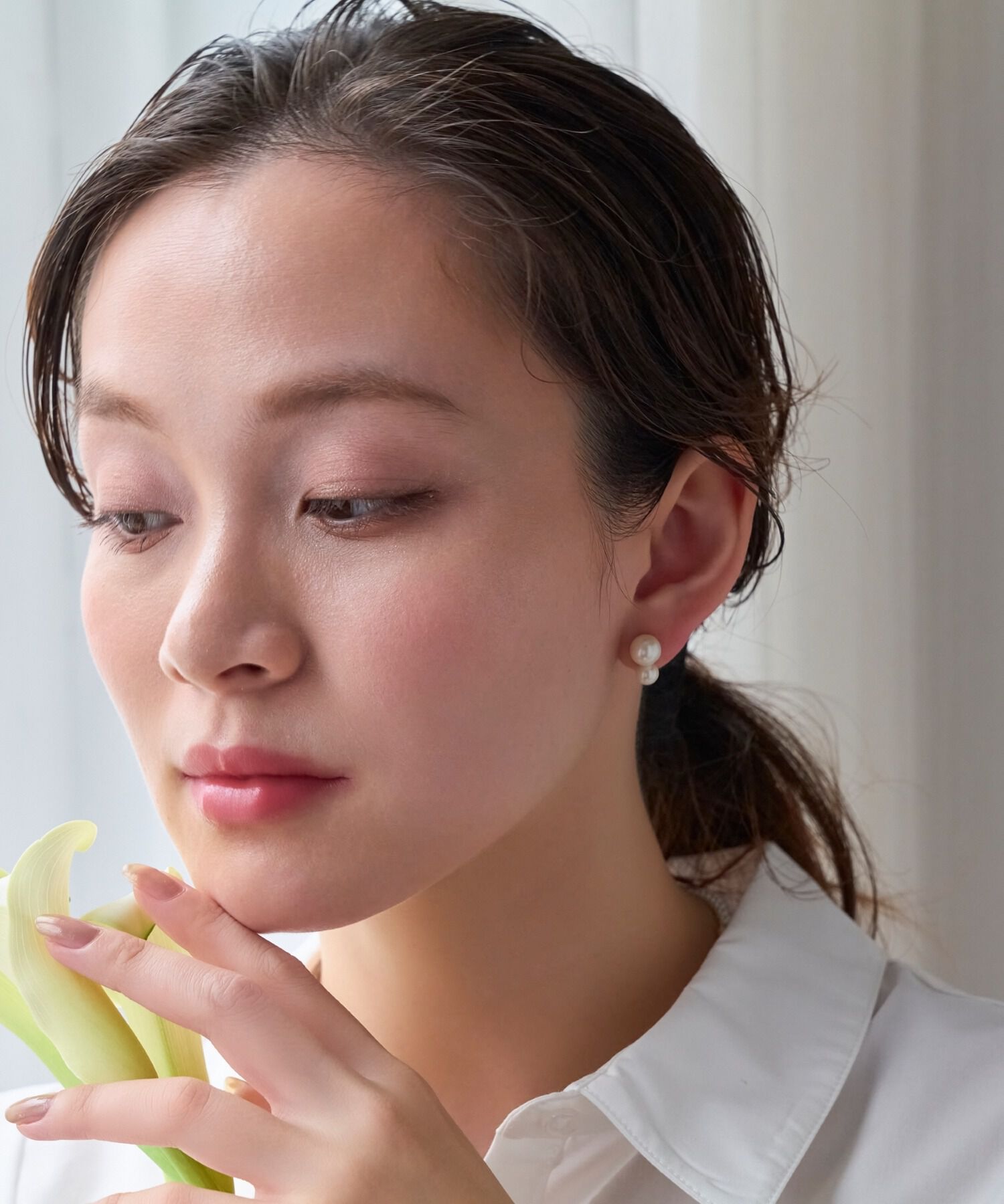 Phoebe「【金属アレルギー対応】ツインパールセラミックピアス」|ピアス|