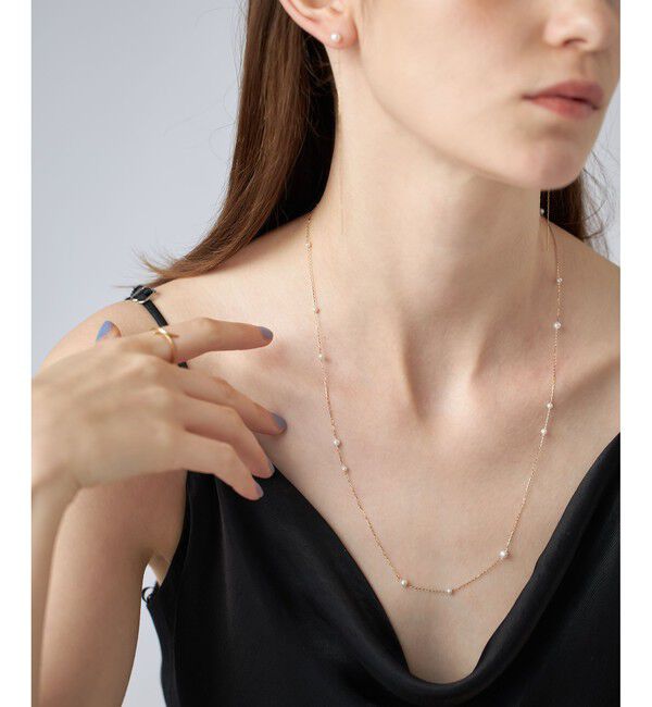 ete「K10YG パール ロングネックレス」|ネックレス|