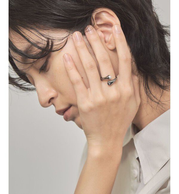 Jouete「【一部WEB限定カラー】パール&times;ジルコニア フォークリング」|リング|