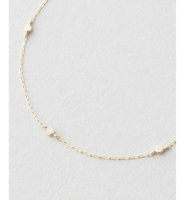 Jouete「K10YG ダイヤモンド ステーション ブレスレット」|ブレスレット・バングル|