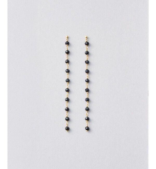 Jouete「ピアス ステーション ブラックカルセドニー」|ピアス|イエローゴールド