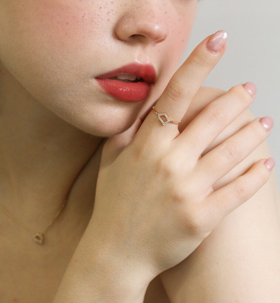  「ダイヤモンド リング  | K10YG 〈プラリネ〉〈世界最小〉」|リング|