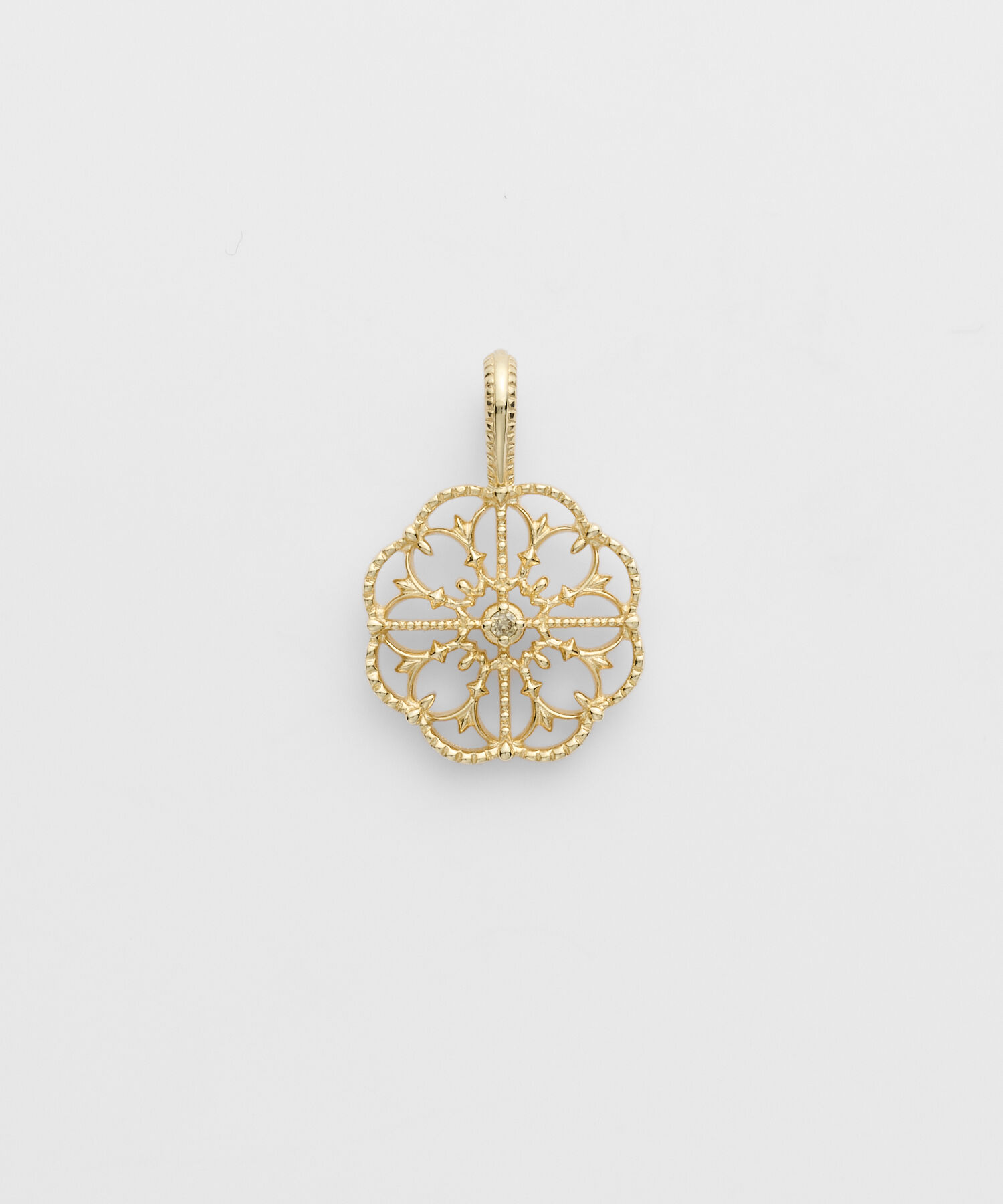 agete「K14ダイヤモンドチャーム」|その他|ホワイト