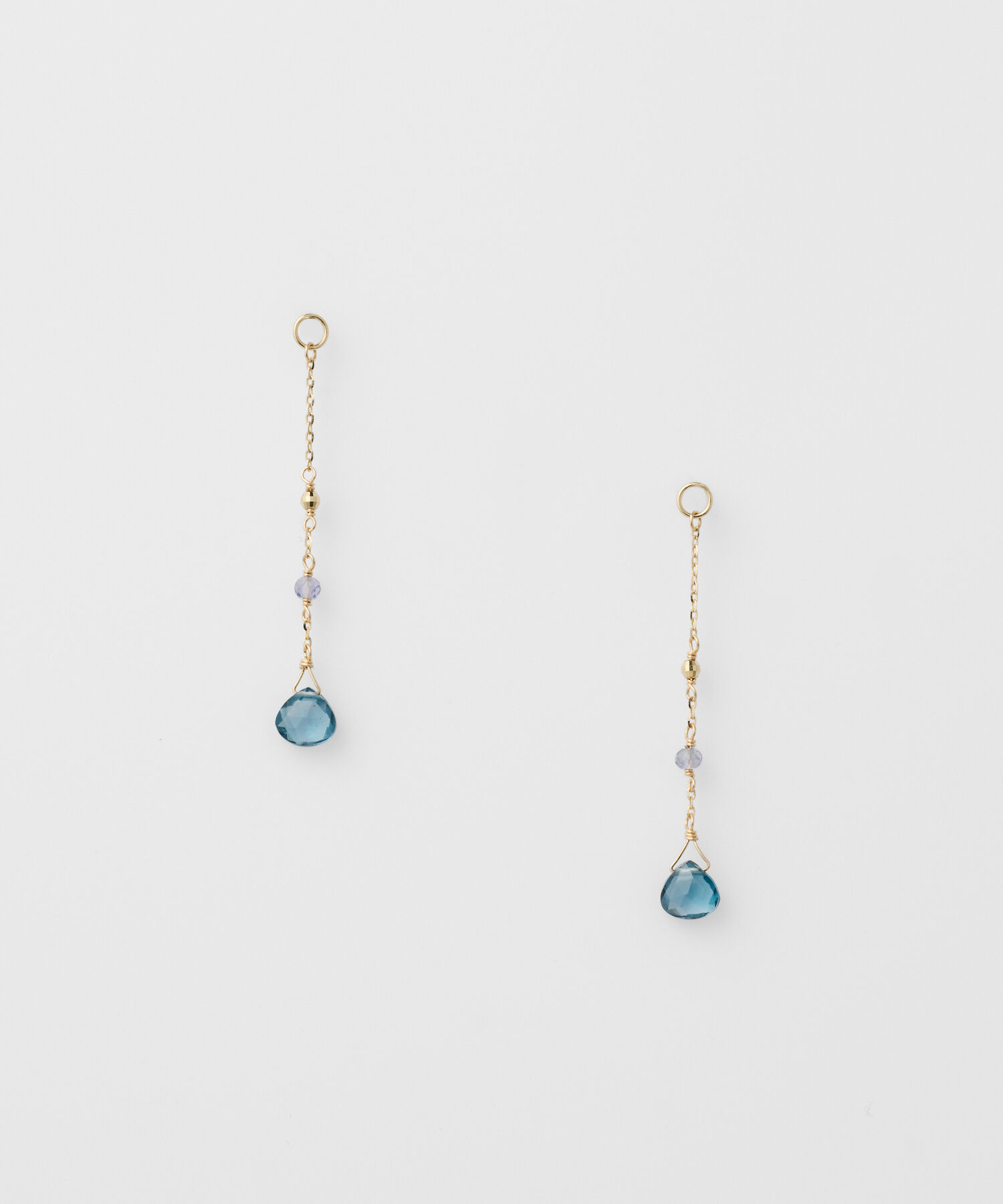 agete「K10トパーズ／アイオライトピアスチャーム」|その他|ブルー