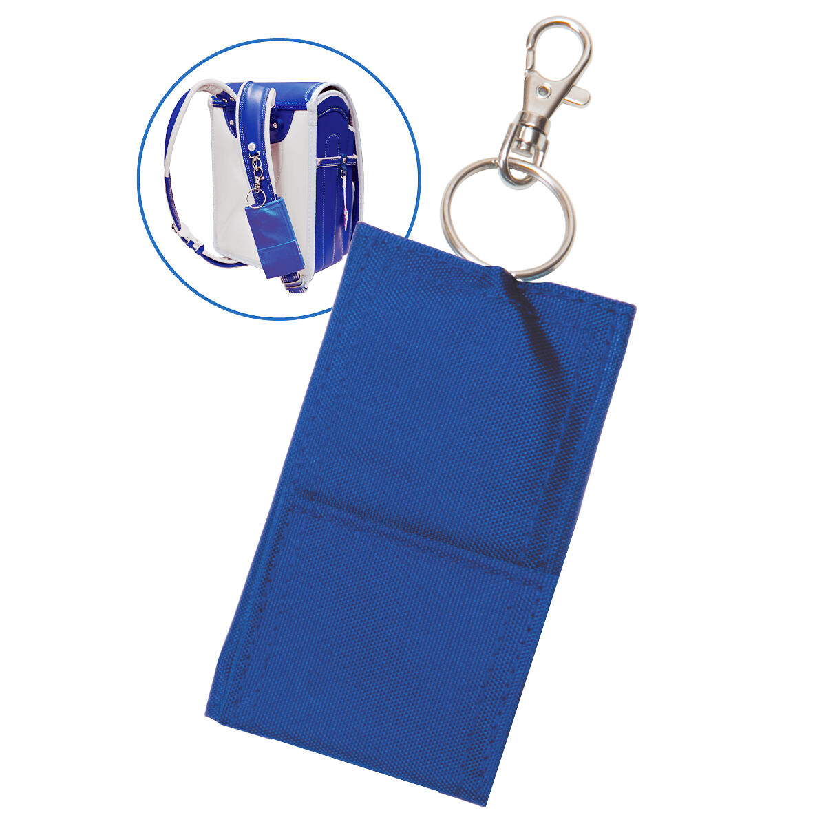 BACKYARD FAMILY「鍵ケース キーケース ランドセル リール付き 盗難 紛失 防止 通販 小学生 子供 鍵入れ 伸びる」|キーケース|ブルー2