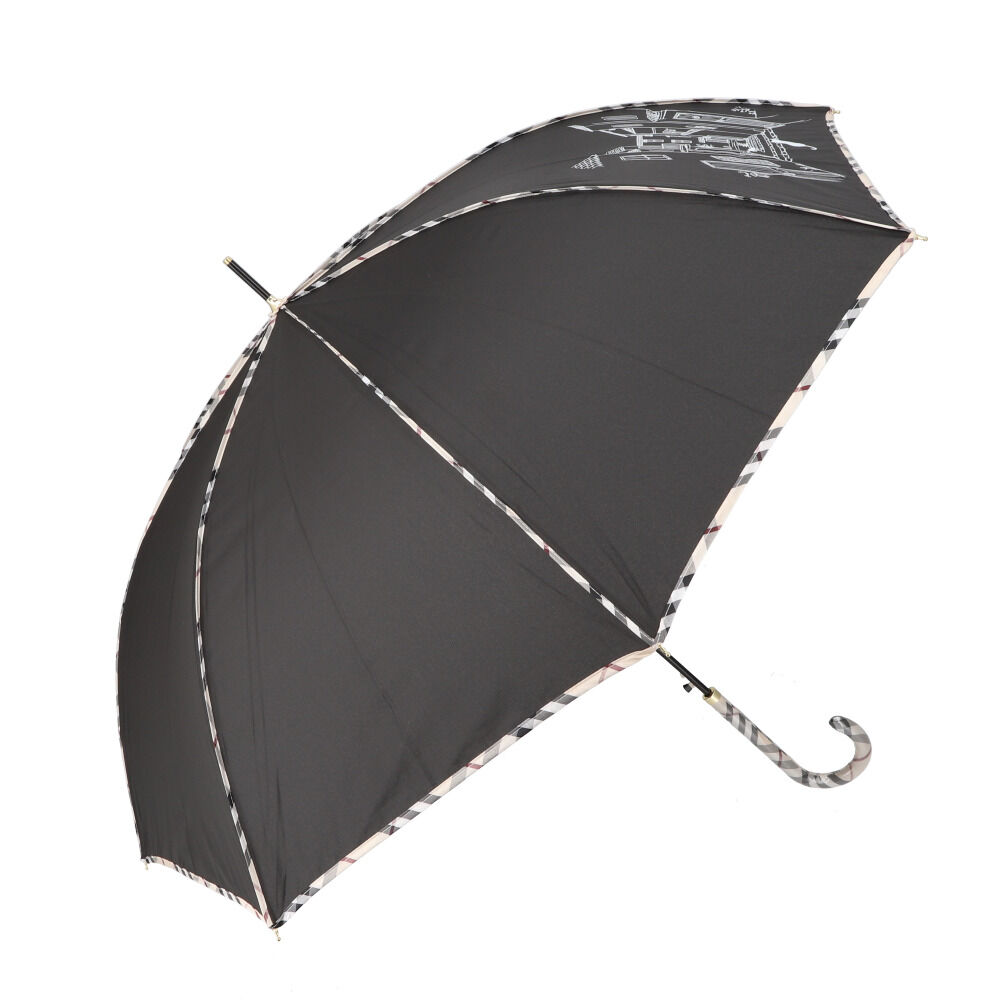 BACKYARD FAMILY「傘 レディース ジャンプ 通販 長傘 ジャンプ傘 60cm 8本骨 グラスファイバー 雨傘 かさ」|傘|ブラック1