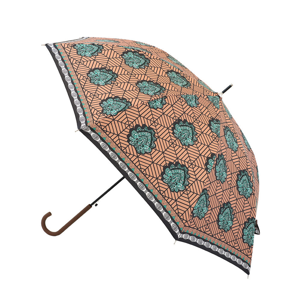 BACKYARD FAMILY「晴雨兼用傘 レディース 通販 日傘 長傘 雨傘 55cm アフリカン 柄 晴雨兼用 傘 完全遮光」|傘|レッド1