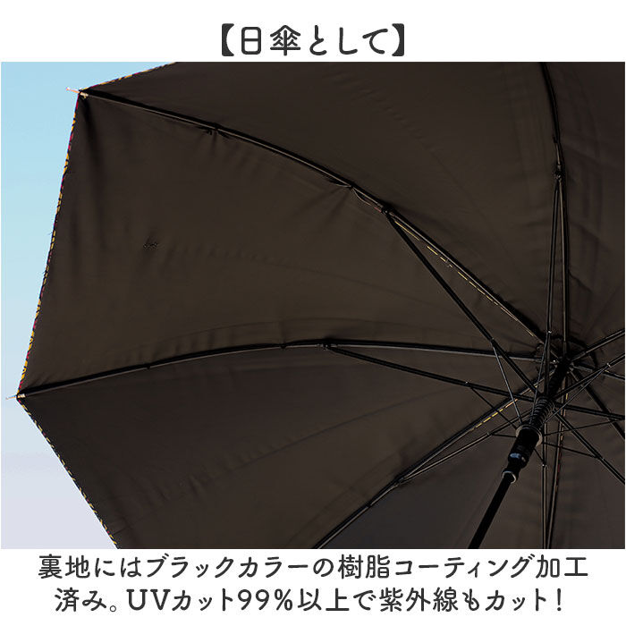 BACKYARD FAMILY「晴雨兼用傘 レディース 通販 日傘 長傘 雨傘 55cm アフリカン 柄 晴雨兼用 傘 完全遮光」|傘|
