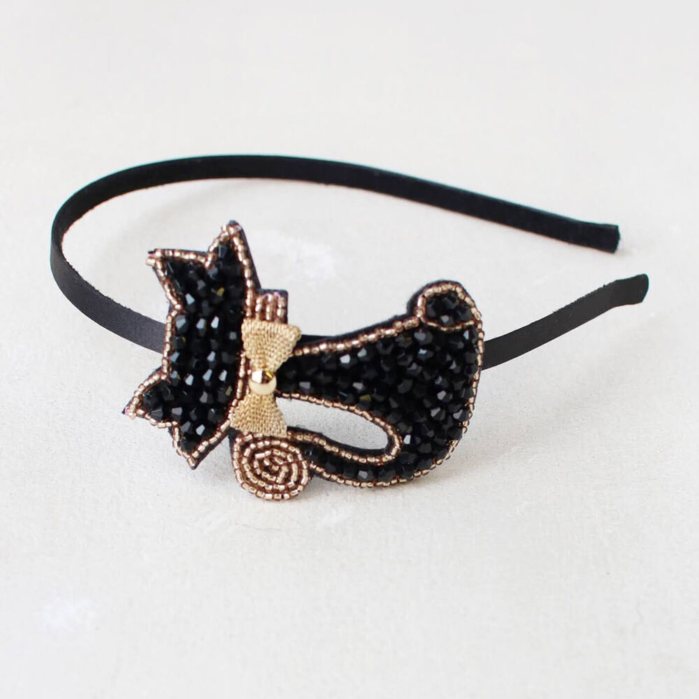 BACKYARD FAMILY「Rora カチューシャ 通販 キラキラ ネコ 68112302 髪飾り ヘッドドレス 子供 女の子」|その他|ブラック1