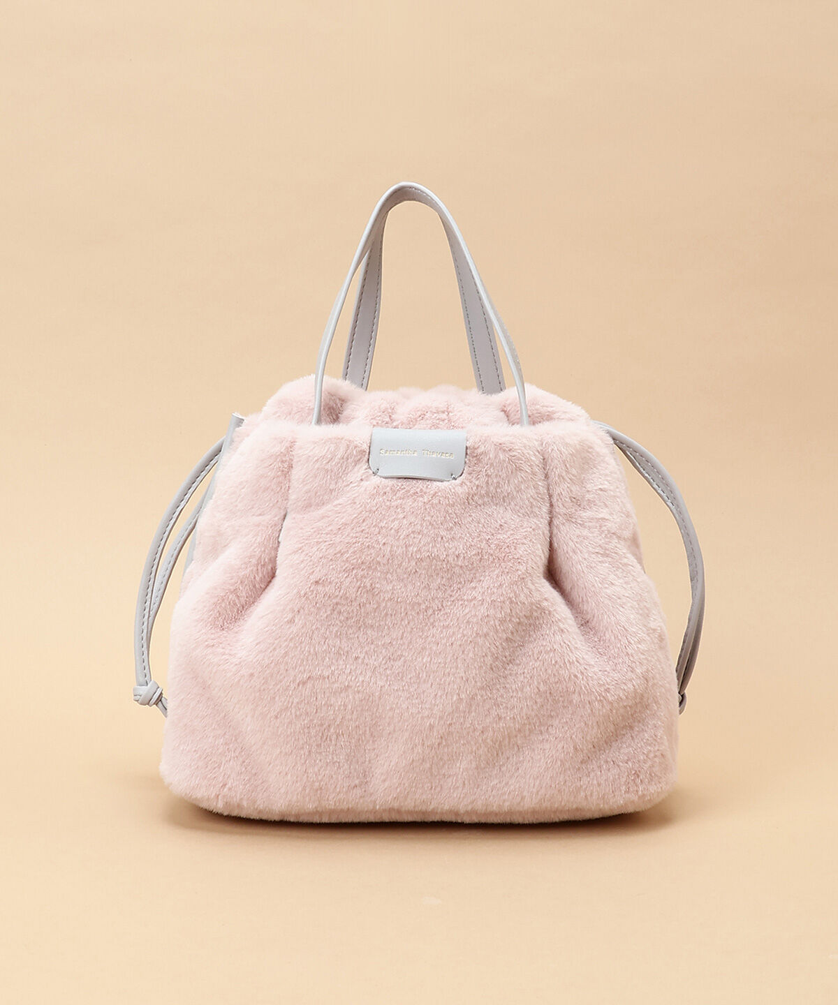 Samantha Thavasa「ファー巾着バッグ」|ハンドバッグ|ﾋﾟﾝｸﾍﾞｰｼﾞｭ