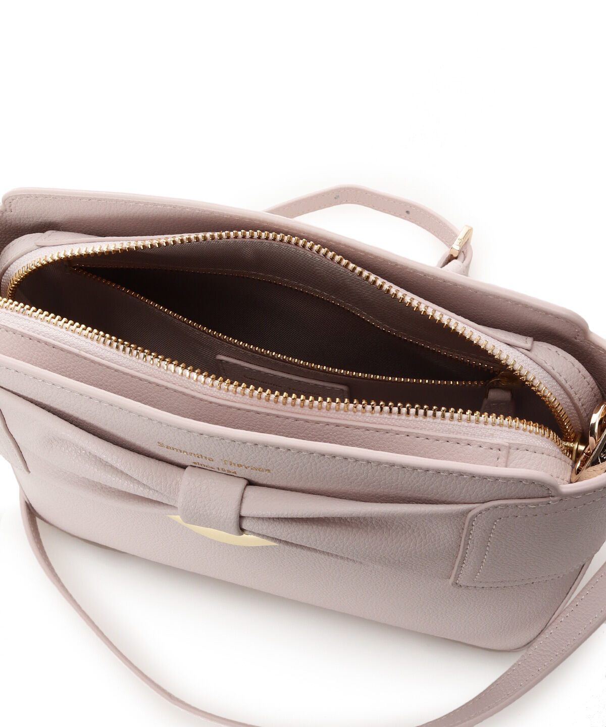 Samantha Thavasa「リボンモチーフ スプリットレザーショルダーバッグ」|ショルダー・メッセンジャー|