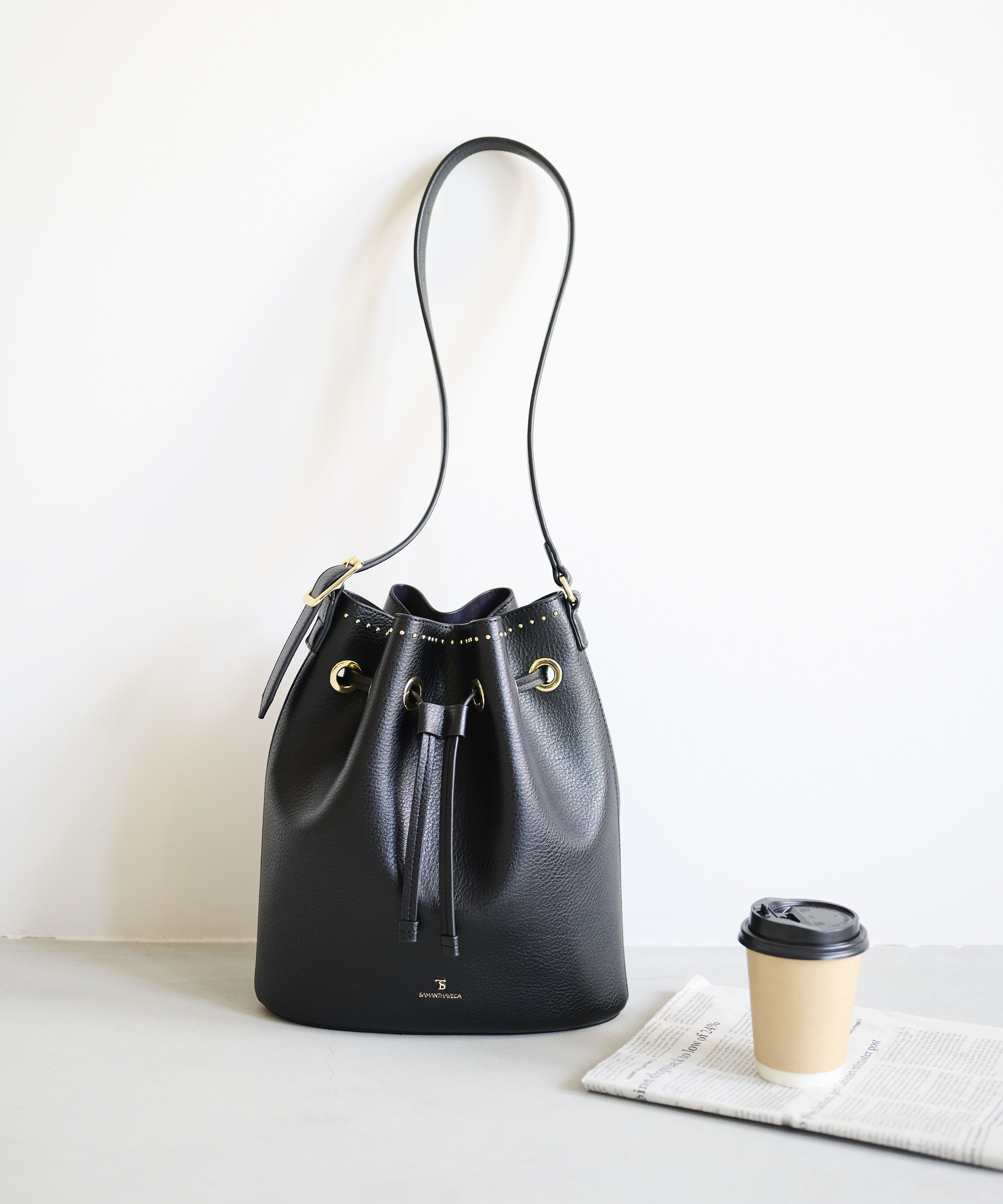 Samantha Vega「ドローストリング2WAYバッグ」|トートバッグ|ブラック