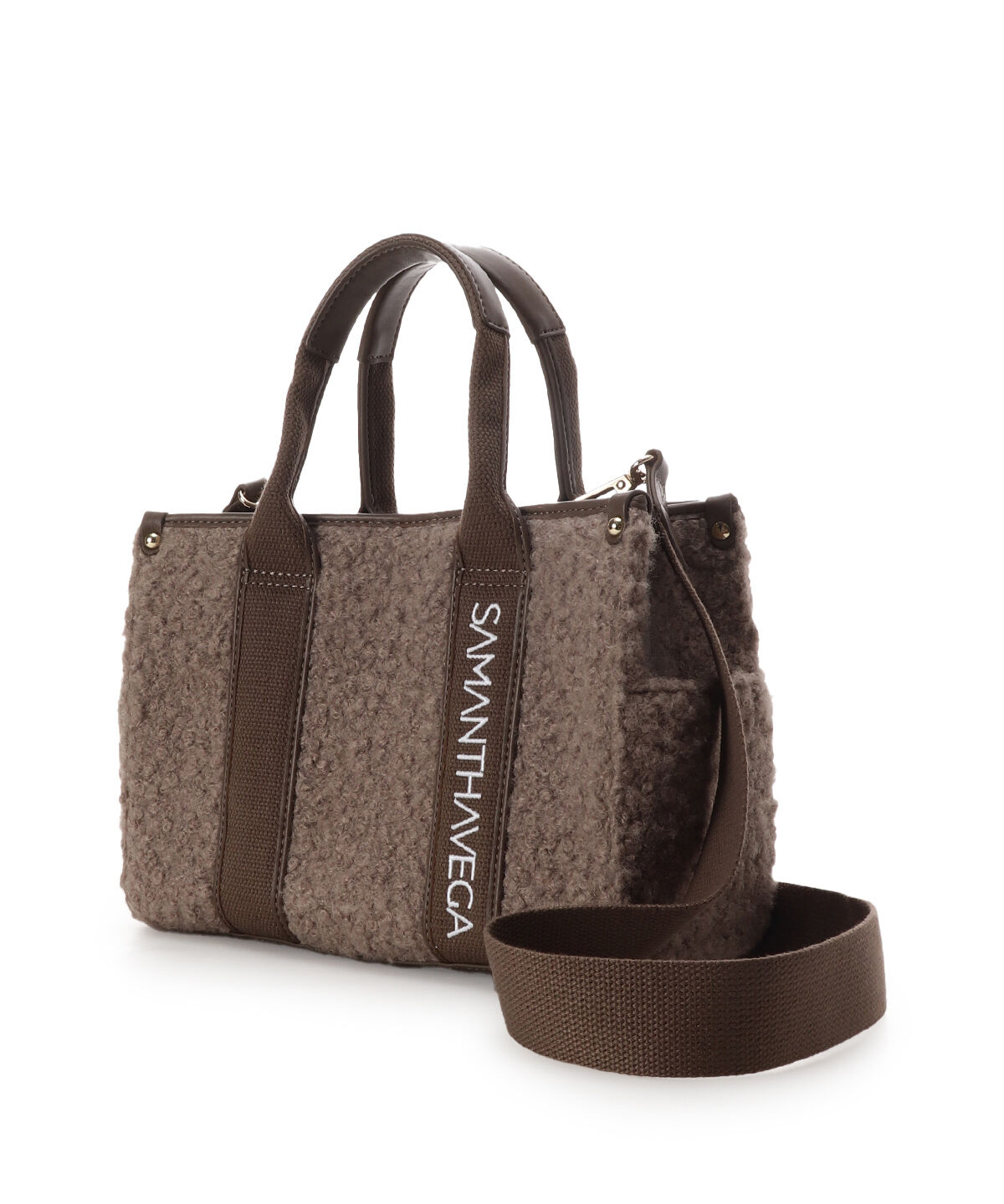 Samantha Vega「ロゴテープボアハンドバッグ（小）」|ハンドバッグ|