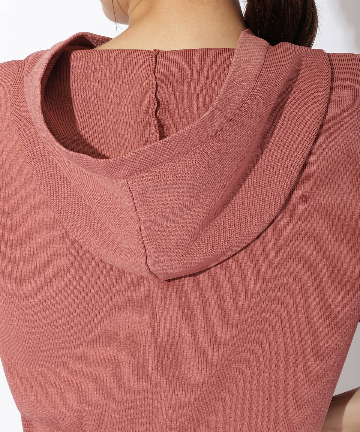 アンドクチュール「ニットクロップド丈ジップパーカー」|パーカー|