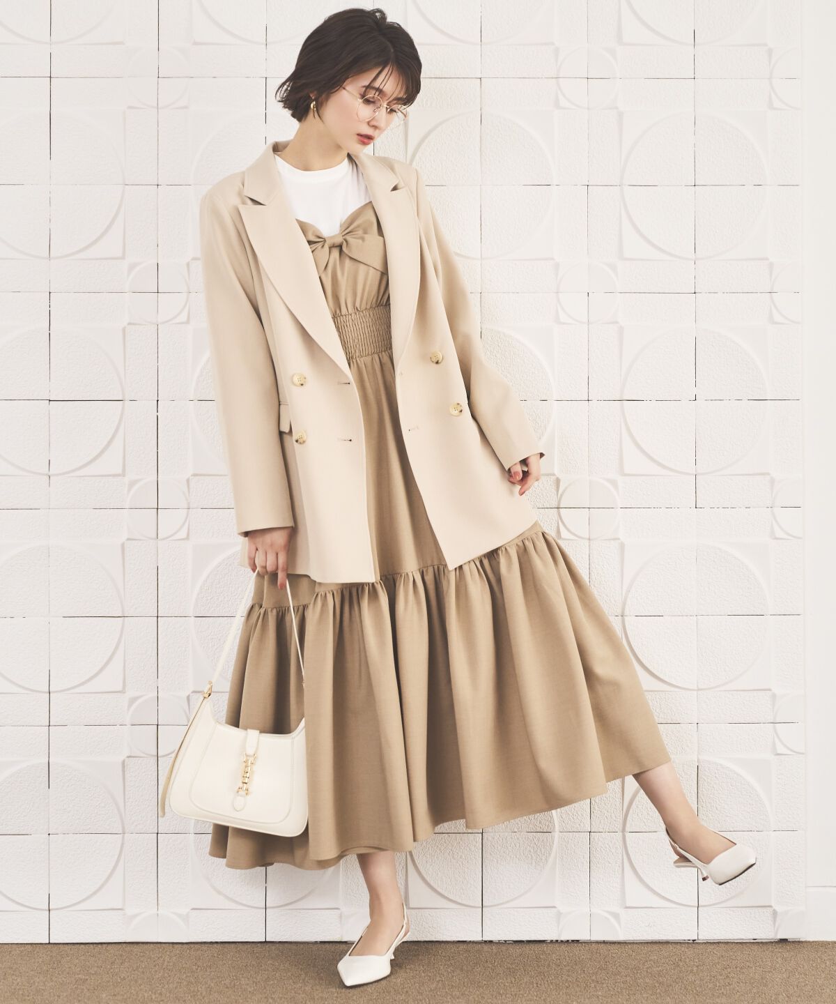 アンドクチュール「ダブルブレストオーバージャコット」|テーラードジャケット|