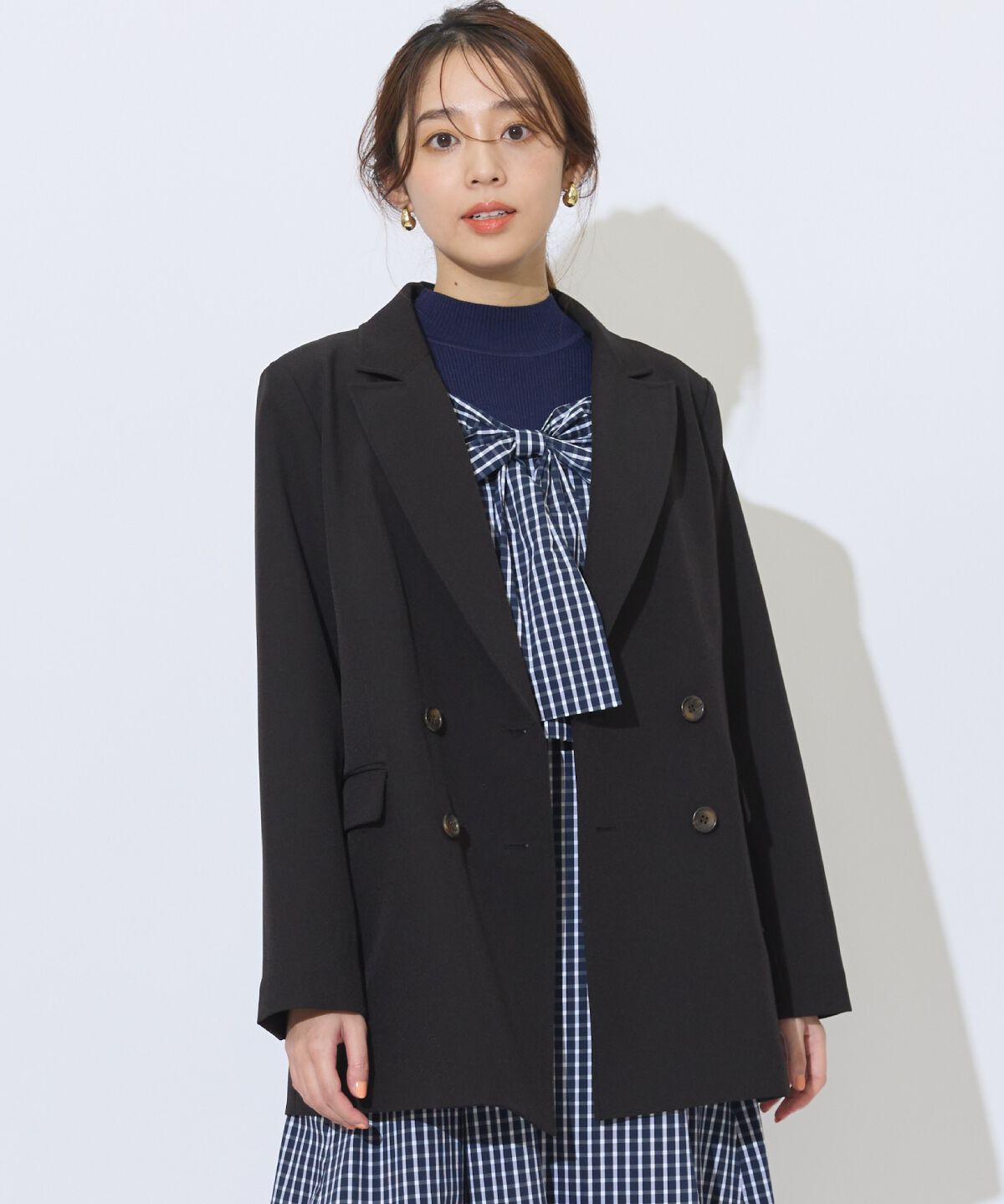 アンドクチュール「ダブルブレストオーバージャコット」|テーラードジャケット|