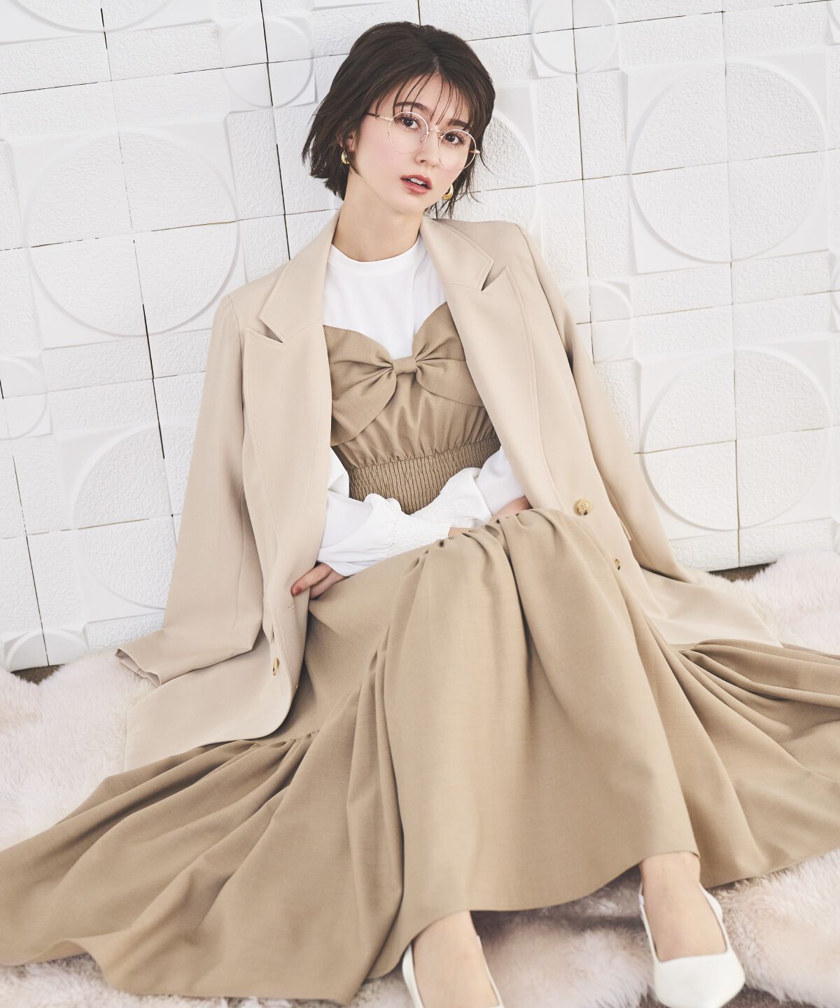 アンドクチュール「ダブルブレストオーバージャコット」|テーラードジャケット|