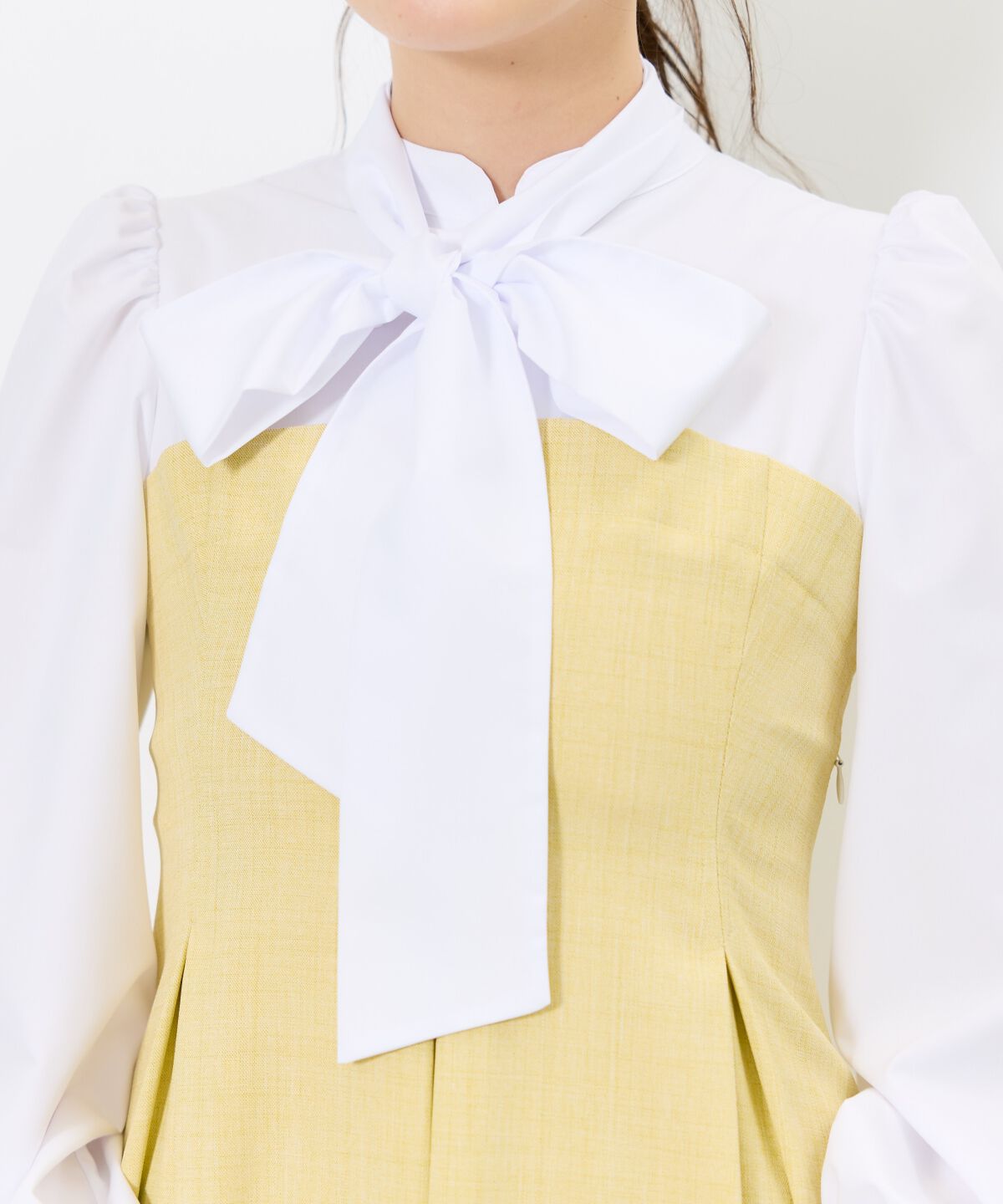 アンドクチュール「ヨーク切替リボンタイワンピース」|ワンピース|