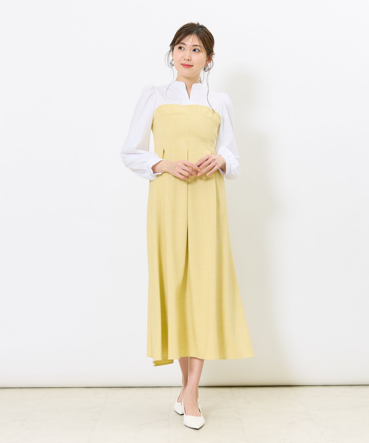 アンドクチュール「ヨーク切替リボンタイワンピース」|ワンピース|