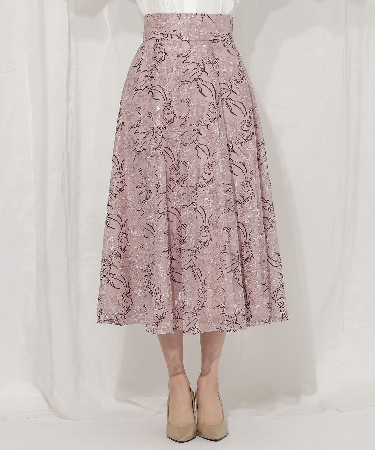 WILLSELECTION「チュールエンブロイダリーフレアスカート」|フレア|