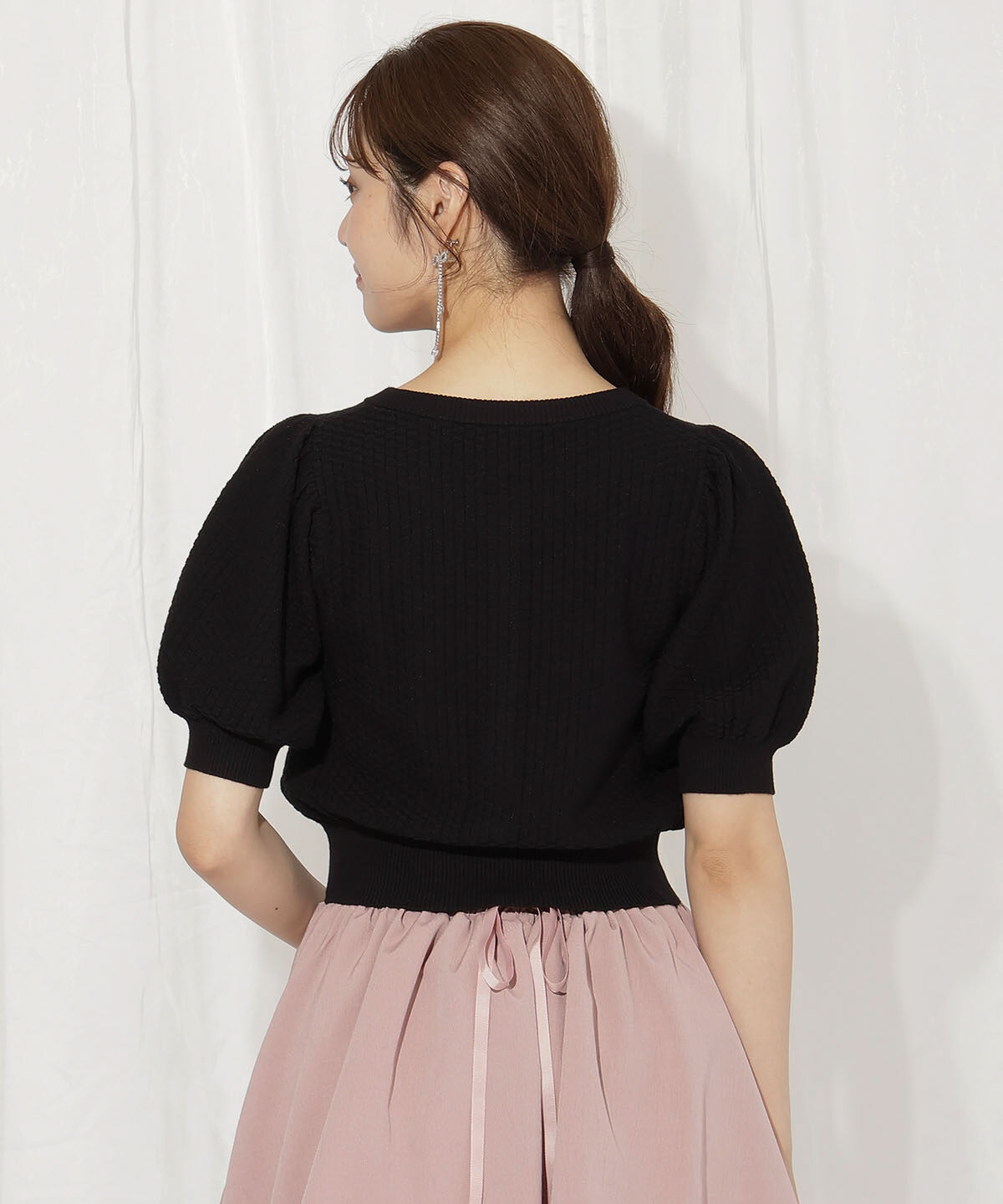 WILLSELECTION「パールリボンパフカーディガン」|カーディガン|