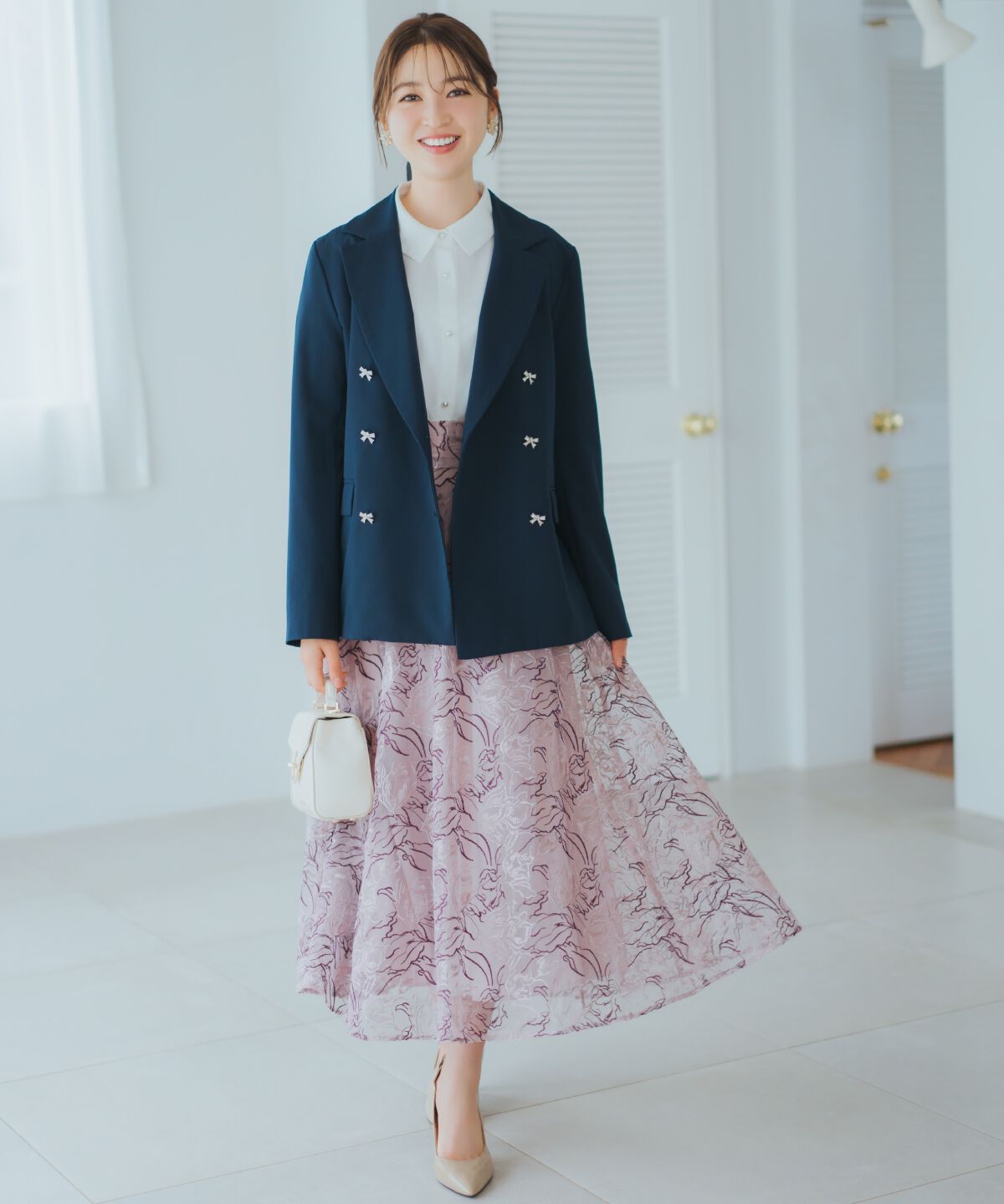 WILLSELECTION「リボンボタンジャケット」|テーラードジャケット|