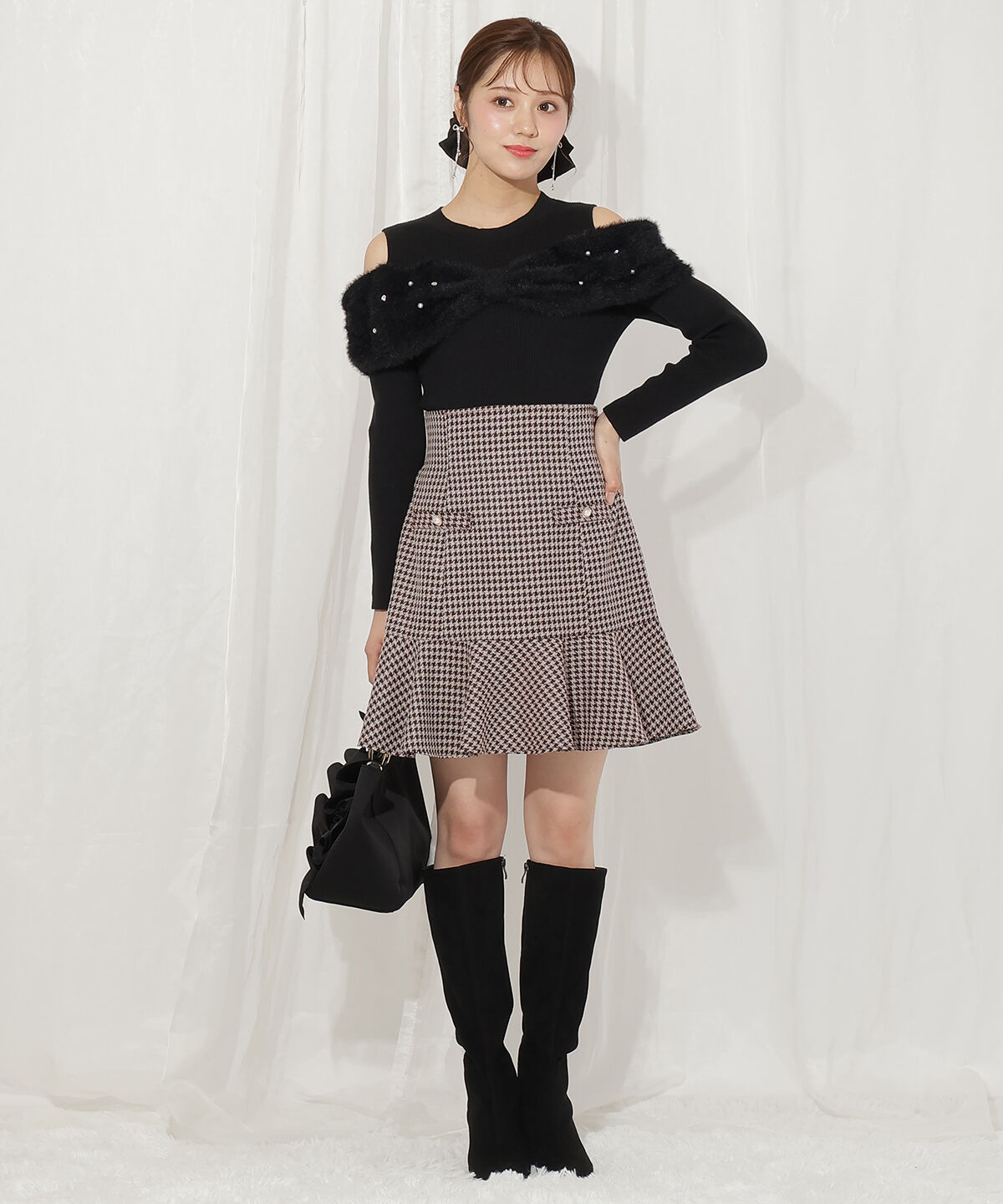 WILLSELECTION「シャギーリボンビジュートップス」|ニット・セーター|