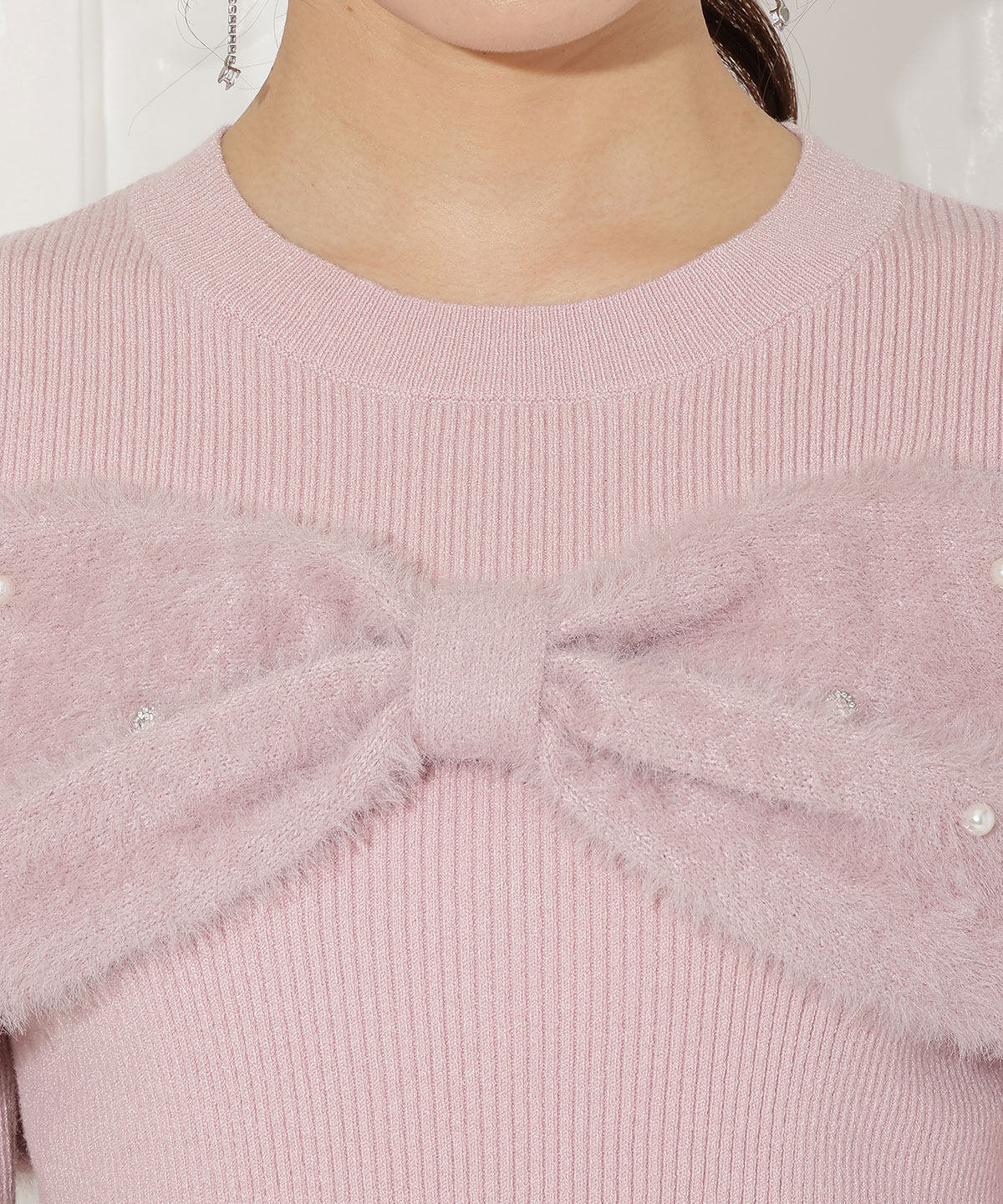 WILLSELECTION「シャギーリボンビジュートップス」|ニット・セーター|