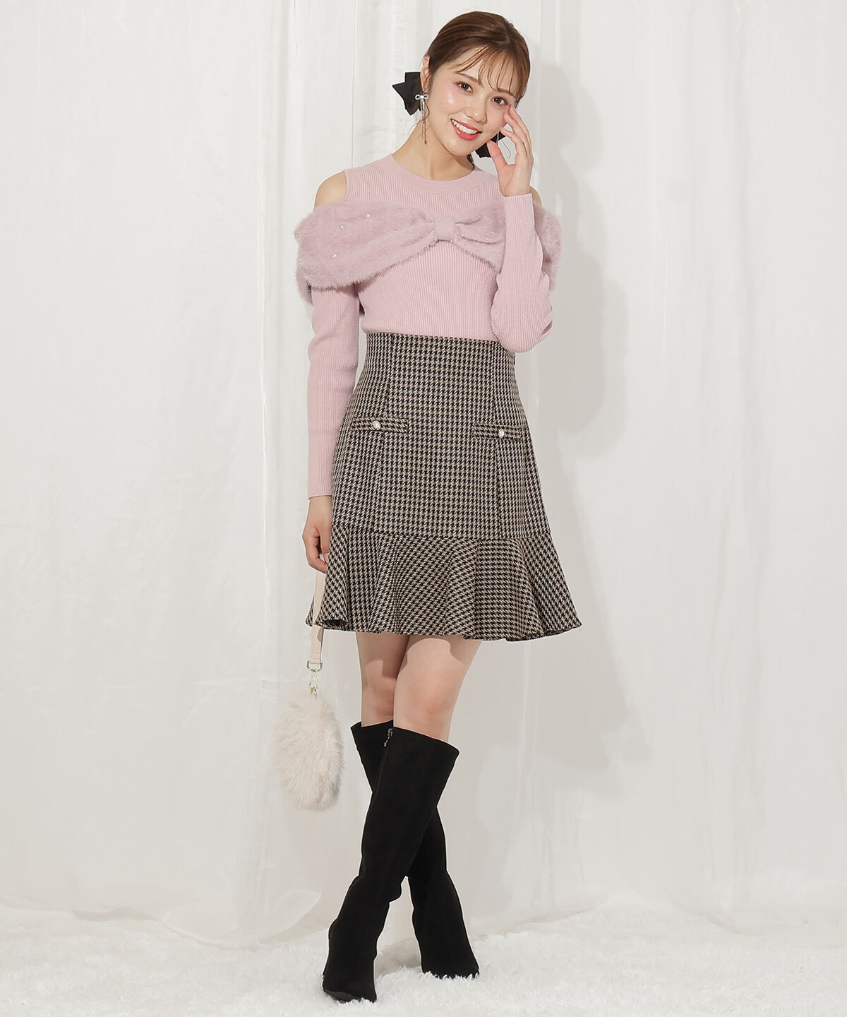 WILLSELECTION「シャギーリボンビジュートップス」|ニット・セーター|