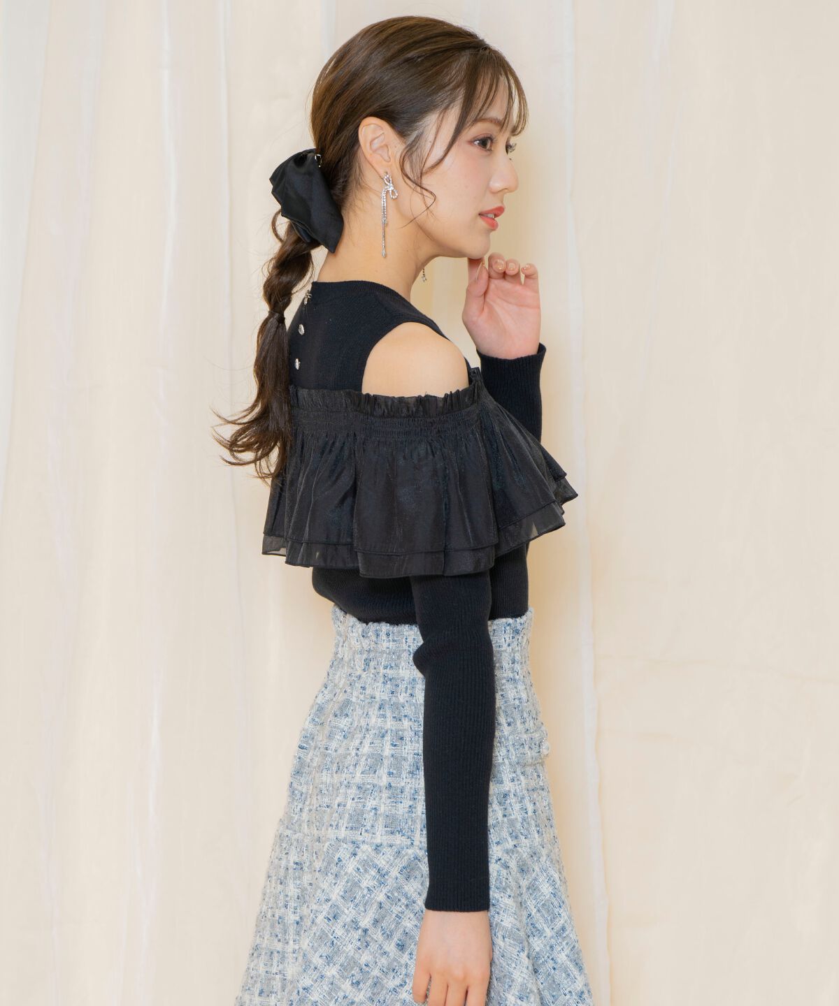 WILLSELECTION「シアーフリルニット」|ニット・セーター|