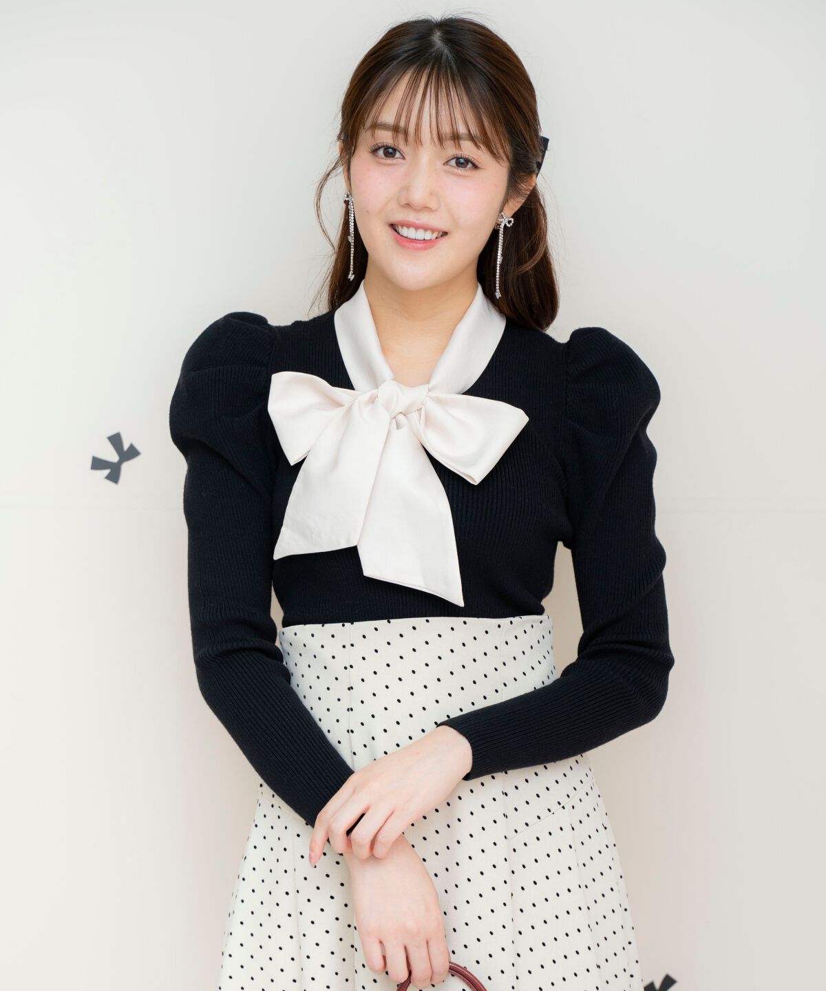 WILLSELECTION「異素材リボンタックスリーブプルオーバー」|ニット・セーター|