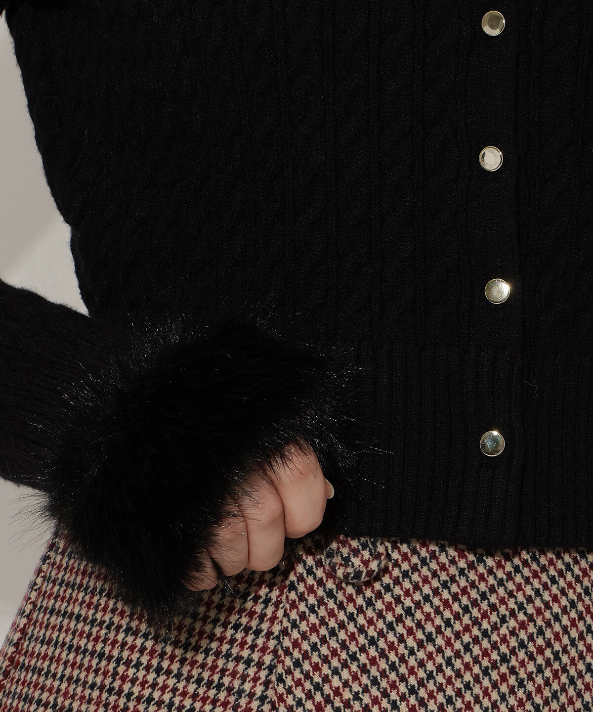 WILLSELECTION「ファーカフスケーブルカーディガン」|カーディガン|