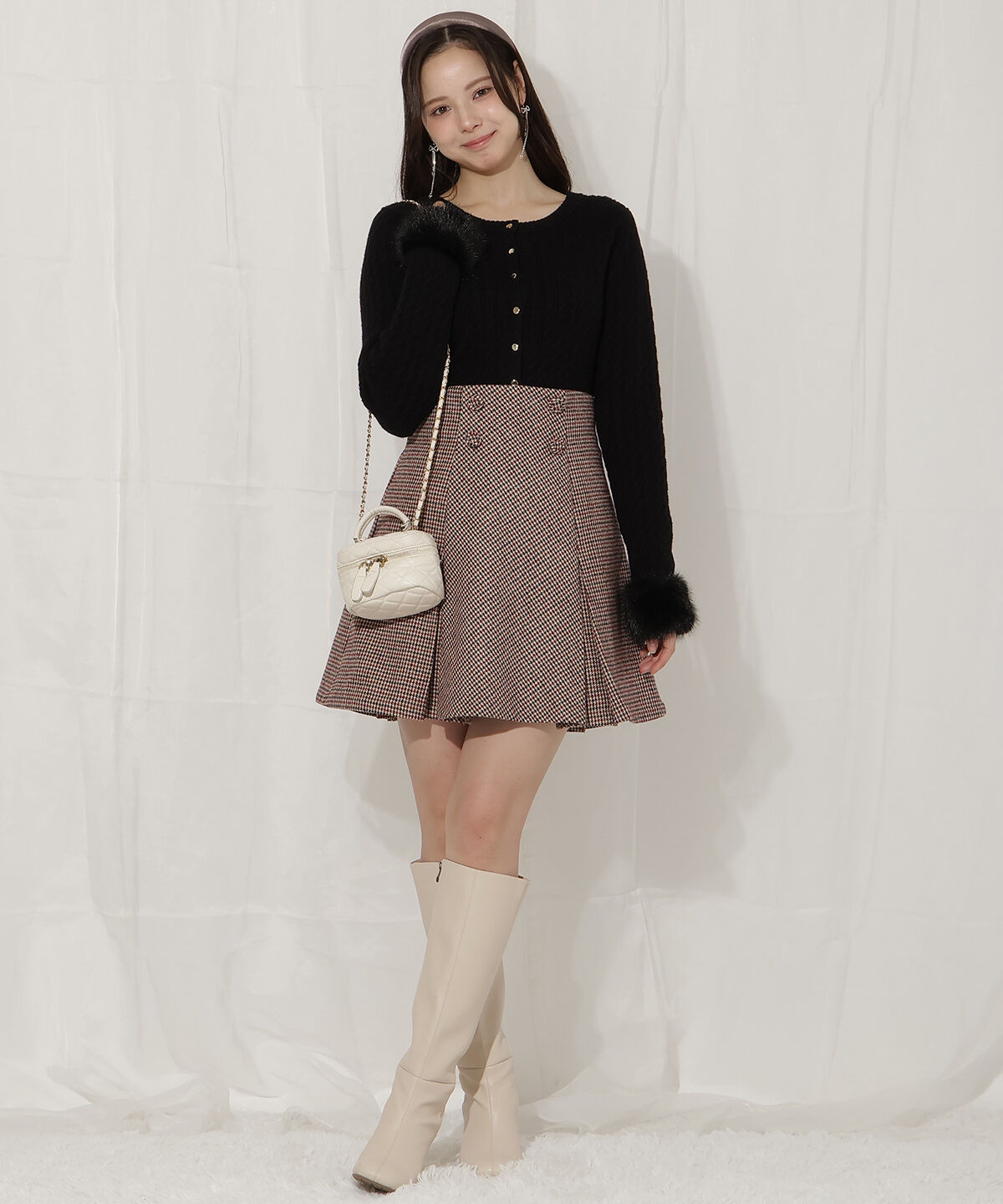 WILLSELECTION「ファーカフスケーブルカーディガン」|カーディガン|