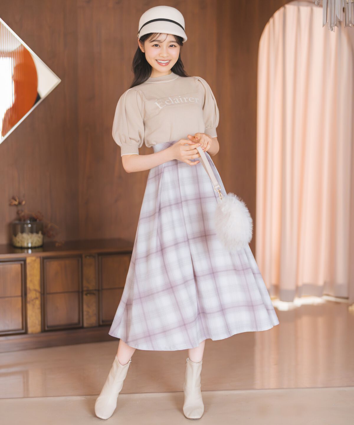 WILLSELECTION「オリジナルチェックタックフレアスカート」|フレア|