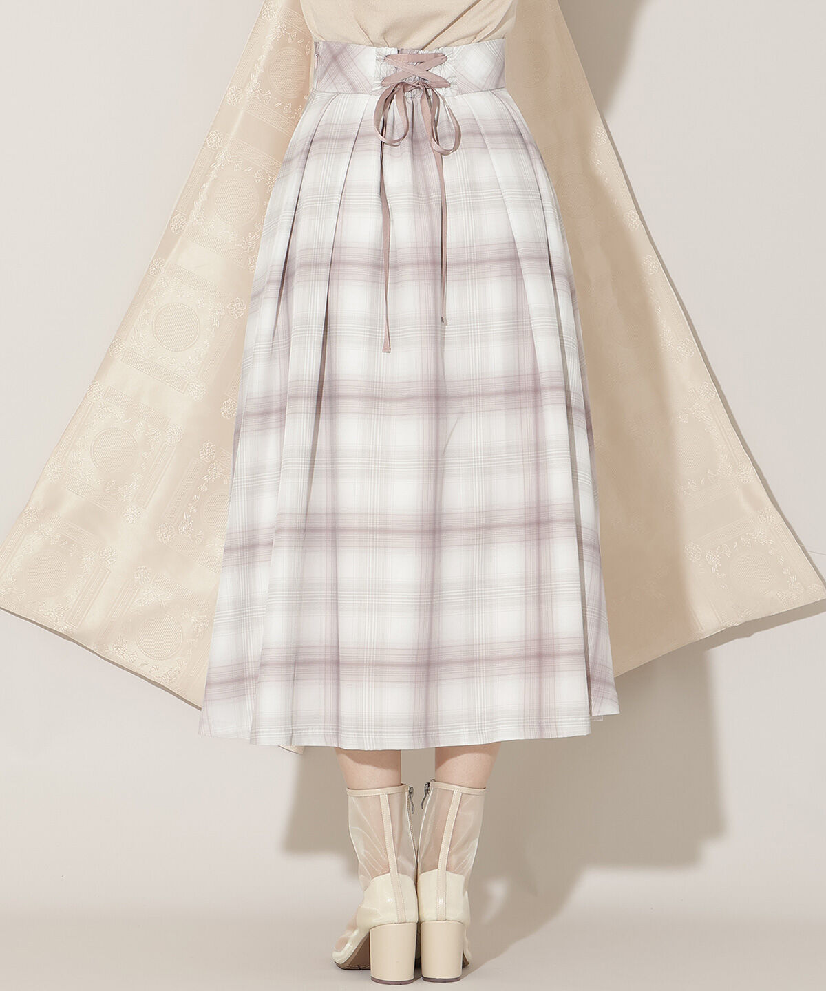 WILLSELECTION「オリジナルチェックタックフレアスカート」|フレア|