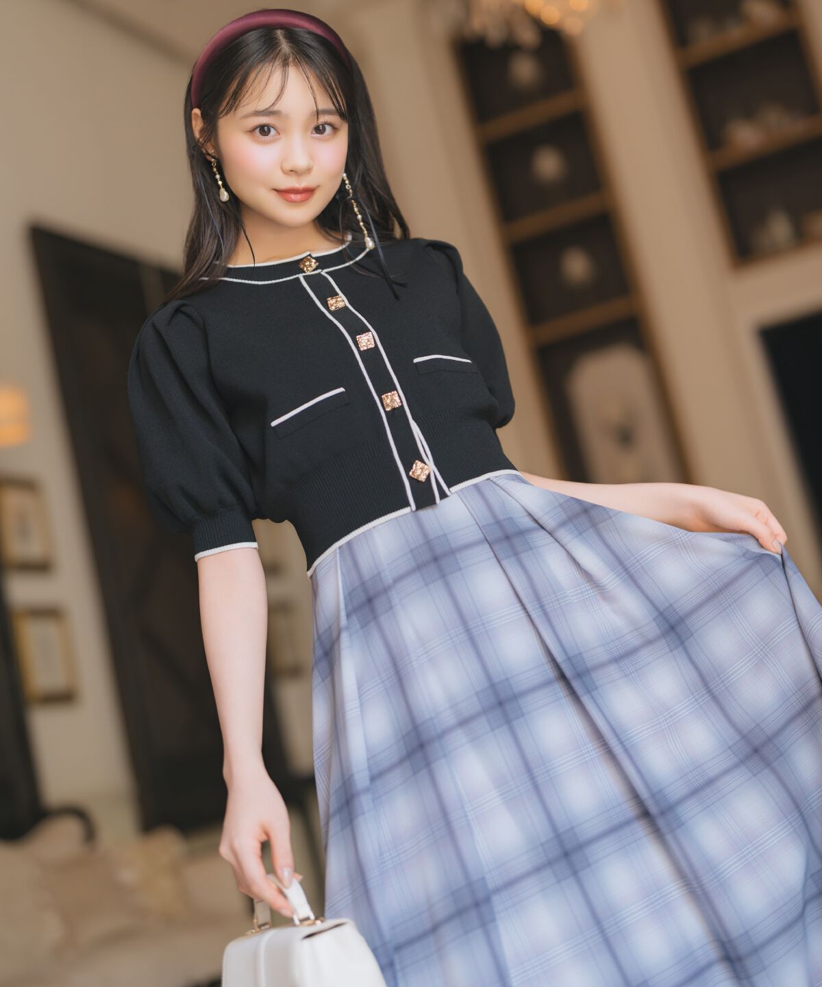 WILLSELECTION「オリジナルチェックタックフレアスカート」|フレア|