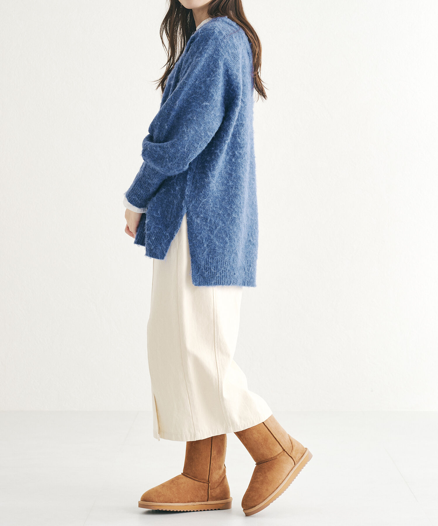 ORiental TRaffic「【累計2万足突破】  ミドル ムートン ブーツ /25401 折り返しても使える！ 防寒」|ショートブーツ|