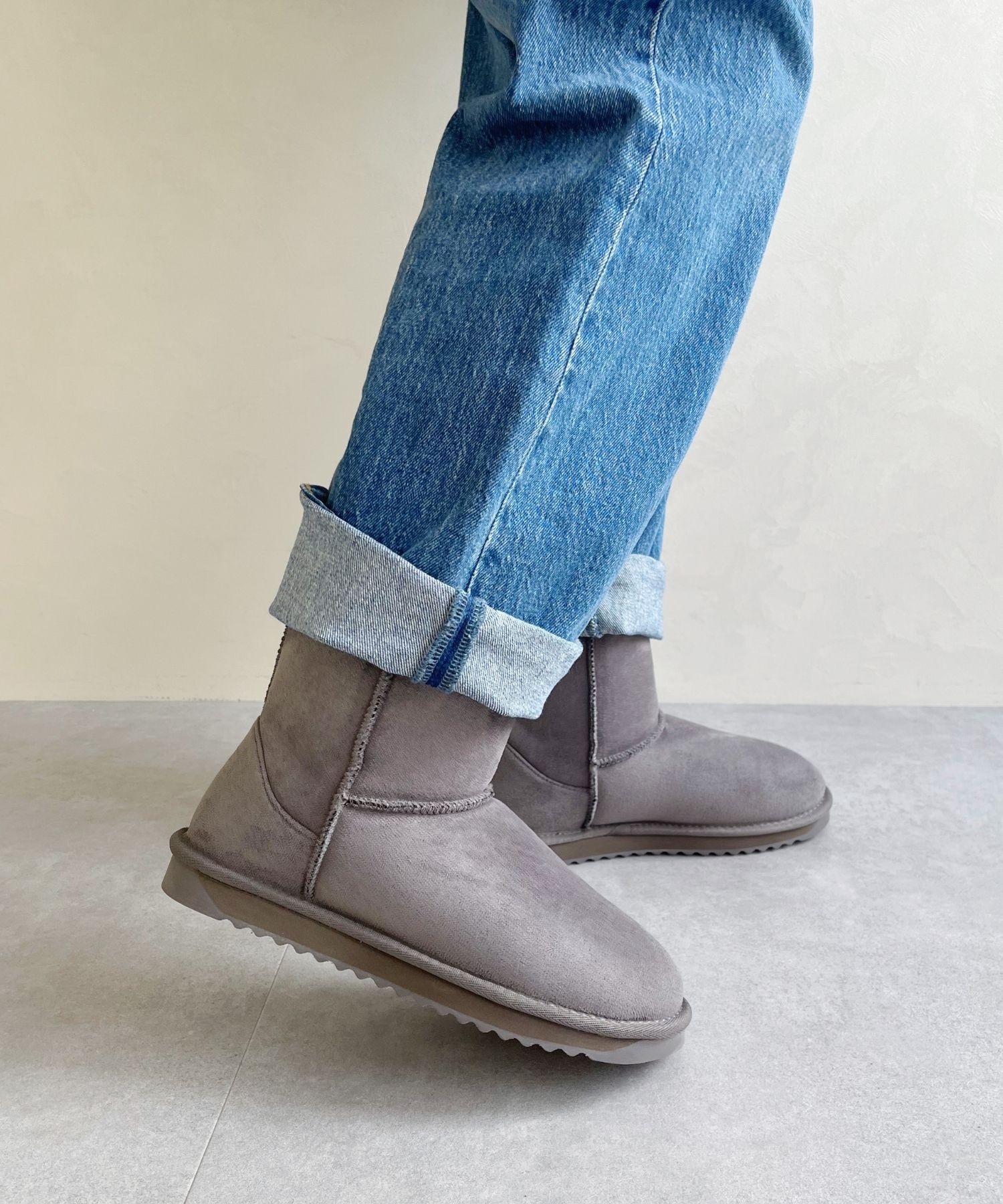 ORiental TRaffic「【累計2万足突破】  ミドル ムートン ブーツ /25401 折り返しても使える！ 防寒」|ショートブーツ|