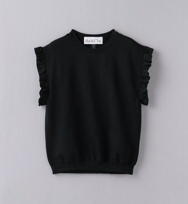 UNITED ARROWS「＜dahl&rsquo;ia＞フリルスリーブ スウェット」|Tシャツ・カットソー|BLACK