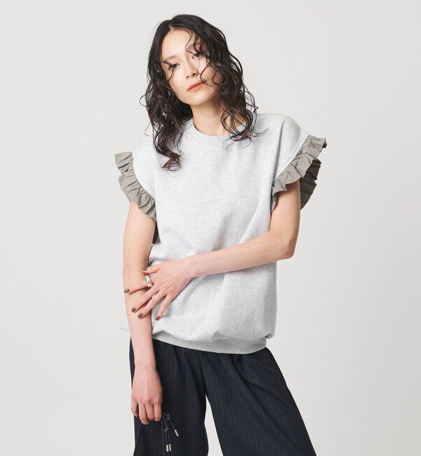 UNITED ARROWS「＜dahl&rsquo;ia＞フリルスリーブ スウェット」|Tシャツ・カットソー|MD.GRAY