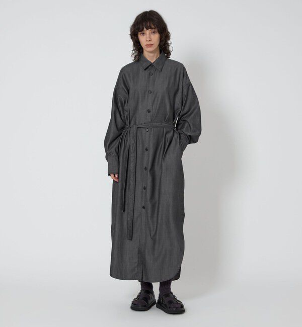 ASTRAET「＜ASTRAET＞デニムライク リボン シャツワンピース」|ワンピース|