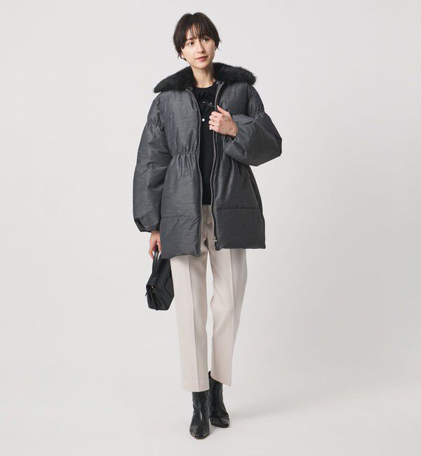 UNITED ARROWS「ペプラム ミドル ダウンコート」|ダウン|