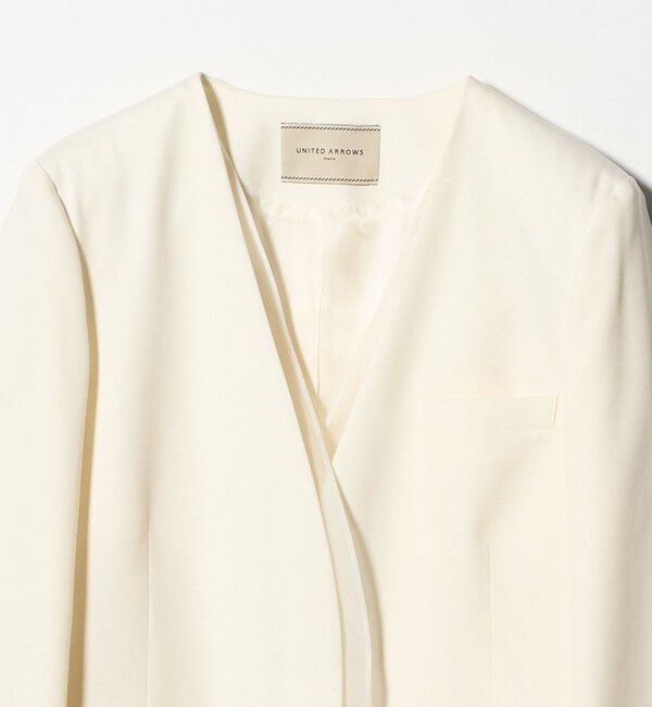 UNITED ARROWS「オーガンジー コンビ ジャケット」|ノーカラージャケット|