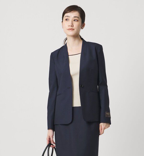 UNITED ARROWS「Vitale Barberis Canonico ノーラペルジャケット 26SS」|ノーカラージャケット|NAVY