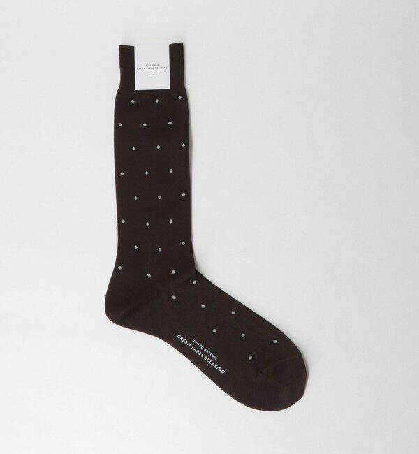 UNITED ARROWS green label relaxing「シルケット ドット ドレスソックス」|ソックス|DK.BROWN