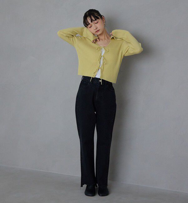 EMMEL REFINES「＜EMMEL REFINES＞EM フロントリボン エリツキ ニット」|ニット・セーター|