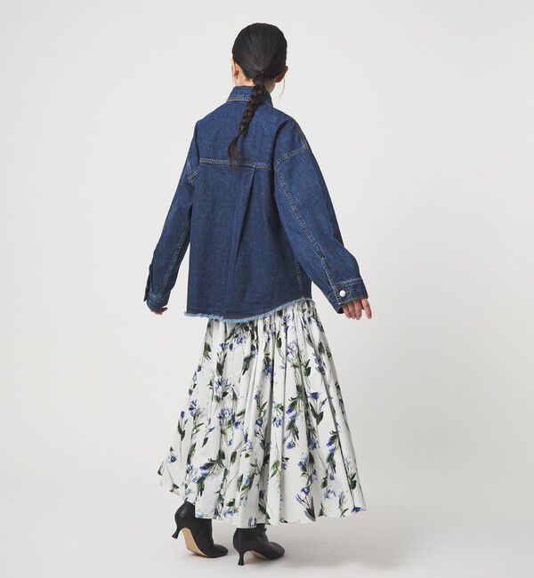EMMEL REFINES「＜EMMEL REFINES＞EM フラワープリント シャーリング スカート」|スカート|