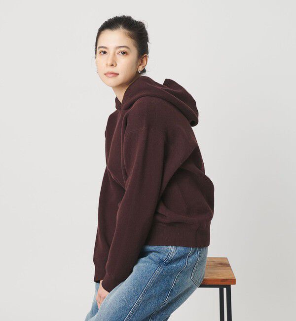 BEAUTY&YOUTH UNITED ARROWS「コットンウールブレンド ソリッド＆ボーダーニットフーディ ウォッシャブル」|ニット・セーター|